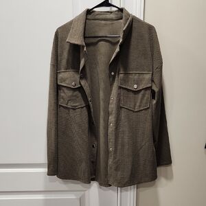 Women's Olive Green Shirt Jacket